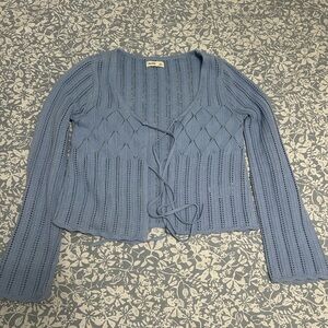 Hollister Light Blue Open-Knit Cardigan